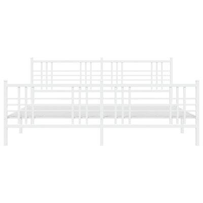 vidaXL Metal Bed Frame without Mattress with Footboard White 193x203 cm