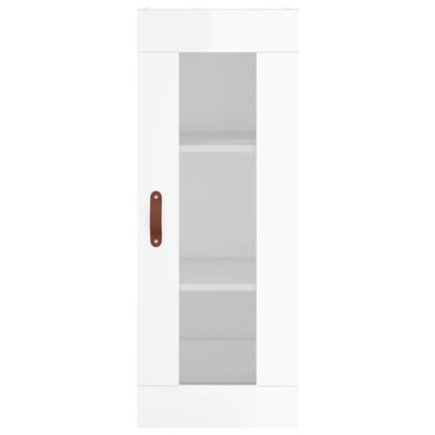 vidaXL Highboard High Gloss White 34.5x34x180 cm Engineered Wood