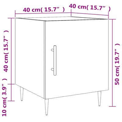 vidaXL Bedside Cabinets 2 pcs Sonoma Oak 40x40x50 cm Engineered Wood