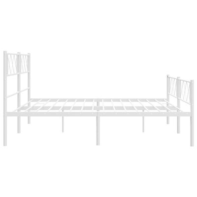 vidaXL Metal Bed Frame without Mattress with Footboard White 183x213 cm