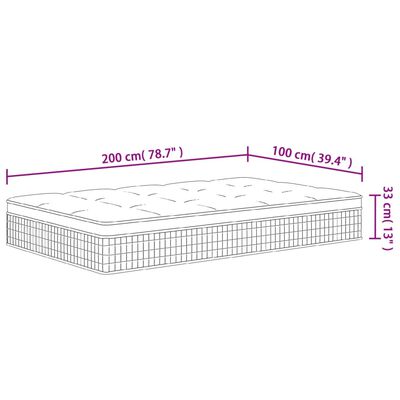 vidaXL Pocket Spring Mattress Medium Firm 100x200 cm