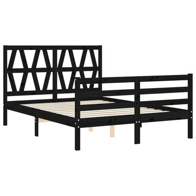 vidaXL Bed Frame without Mattress Black 120x200 cm Solid Wood