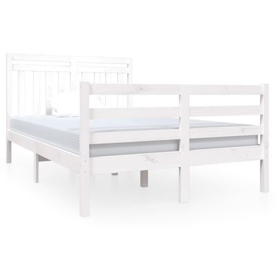 vidaXL Bed Frame without Mattress White Small Double Solid Wood