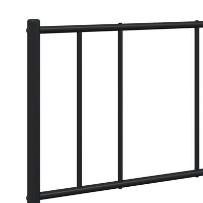 vidaXL Metal Bed Frame without Mattress with Footboard Black 140x190 cm