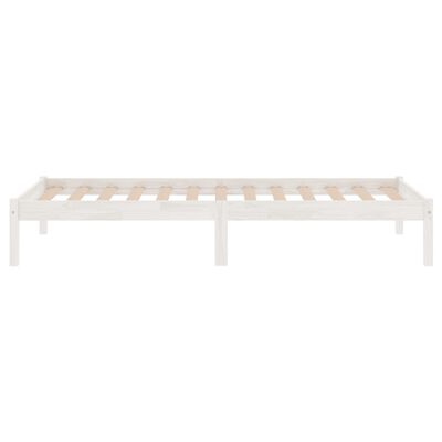 vidaXL Bed Frame without Mattress White Solid Wood Small Single