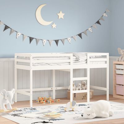 vidaXL Kids' Loft Bed without Mattress with Ladder White 90x200 cm