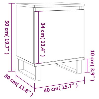 vidaXL Bedside Cabinets 2 pcs Sonoma Oak 40x30x50 cm Engineered Wood