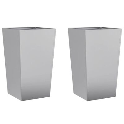 vidaXL Garden Planters 45x45x75 cm 2 pcs Galvanised Steel