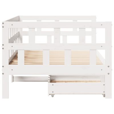 vidaXL Daybed with Drawers without Mattress White 90x200 cm Solid Wood