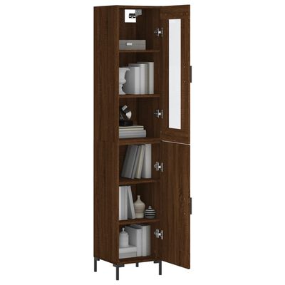 vidaXL Highboard Brown Oak 34.5x34x180 cm Engineered Wood