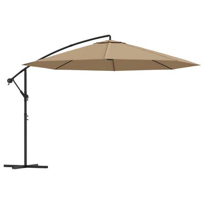 vidaXL Cantilever Garden Parasol with Aluminium Pole 350 cm Taupe