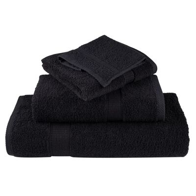 vidaXL Premium Soap Towels SOLUND 4 pcs Black 30x30 cm 600 gsm