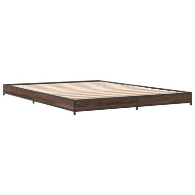 vidaXL Bed Frame without Mattress Brown Oak 140x200 cm