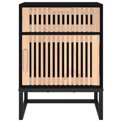 vidaXL Bedside Cabinet Black 40x30x55.5 cm Engineered Wood&Iron