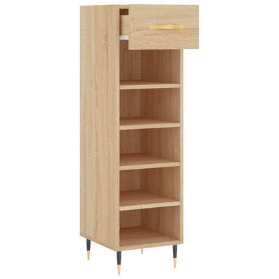 vidaXL Shoe Cabinet Sonoma Oak 30x35x105 cm Engineered Wood