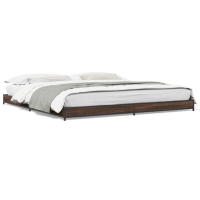 vidaXL Bed Frame without Mattress Brown Oak 200x200 cm