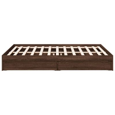 vidaXL Bed Frame with Drawers without Mattress Brown Oak 150x200 cm King Size