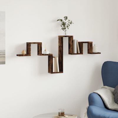 vidaXL Wall Shelf Smoked Oak 104.5x10x43 cm Engineered Wood