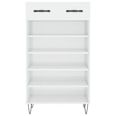 vidaXL Shoe Cabinet High Gloss White 60x35x105 cm Engineered Wood