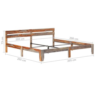 vidaXL Bed Frame without Mattress Solid Wood 200x200 cm