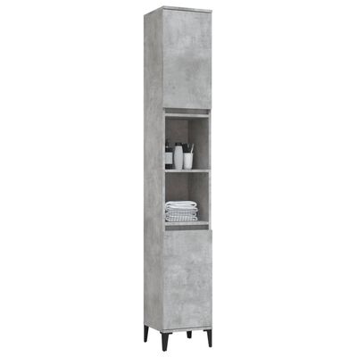 vidaXL Bathroom Cabinet Concrete Grey 30x30x190 cm Engineered Wood