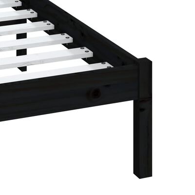 vidaXL Bed Frame without Mattress Black Small Double Solid Wood