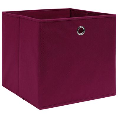 vidaXL Storage Boxes 10 pcs Dark Red 32x32x32 cm Fabric