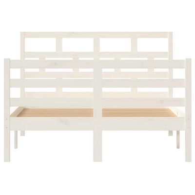 vidaXL Bed Frame without Mattress White Solid Wood 120x200 cm (810426+814185)