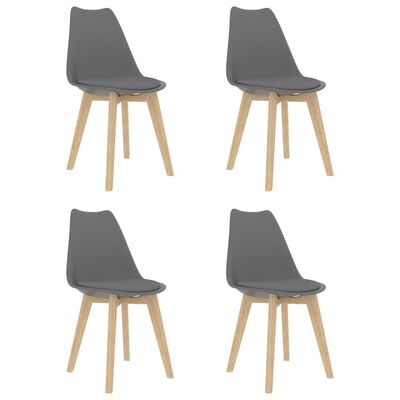 vidaXL Dining Chairs 4 pcs Grey Plastic