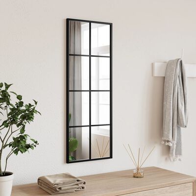 vidaXL Wall Mirror Black 30x80 cm Rectangle Iron