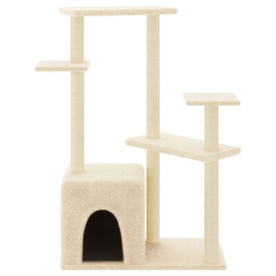 vidaXL Cat Tree with Sisal Scratching Posts Cream 107.5 cm