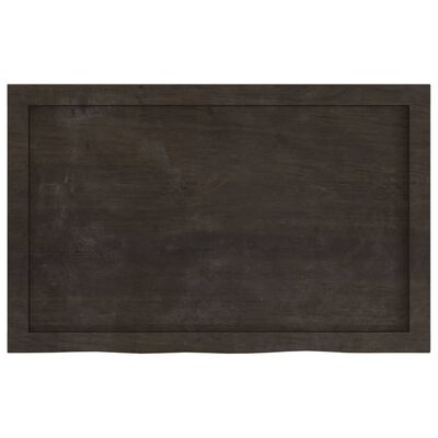 vidaXL Wall Shelf Dark Brown 80x50x(2-4) cm Treated Solid Wood Oak