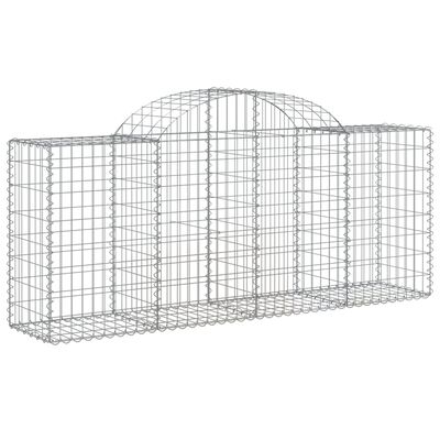 vidaXL Arched Gabion Baskets 10 pcs 200x50x80/100 cm Galvanised Iron