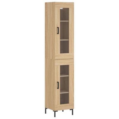 vidaXL Highboard Sonoma Oak 34.5x34x180 cm Engineered Wood