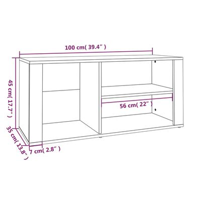 vidaXL Shoe Cabinet High Gloss White 100x35x45 cm Engineered Wood