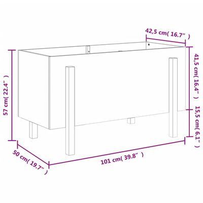 vidaXL Garden Raised Bed White 101x50x57 cm Solid Wood Pine