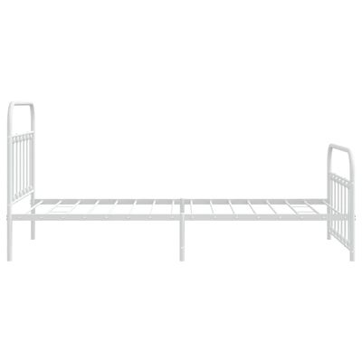 vidaXL Metal Bed Frame without Mattress with Footboard White 100x200 cm