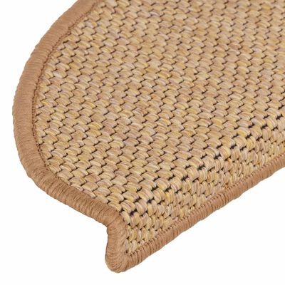 vidaXL Stair Mats Self-adhesive Sisal-Look 15 pcs 65x21x4 cm Sisal