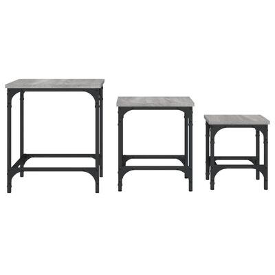 vidaXL Nesting Coffee Tables 3 pcs Grey Sonoma Engineered Wood