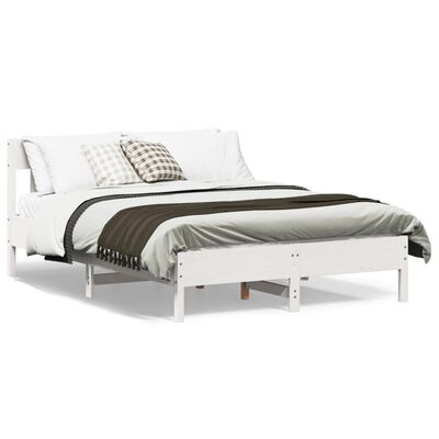 vidaXL Bed Frame without Mattress White 140x200 cm Solid Wood Pine