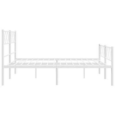 vidaXL Metal Bed Frame without Mattress with Footboard White 140x200 cm