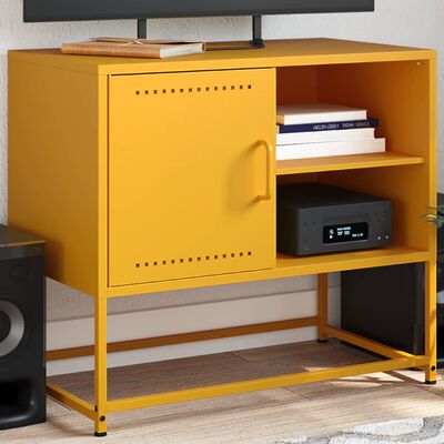 vidaXL TV Cabinet Mustard Yellow 68x39x60.5 cm Steel