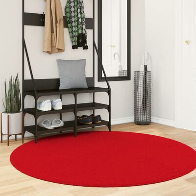 vidaXL Rug HUARTE Short Pile Soft and Washable Red Ø 160 cm