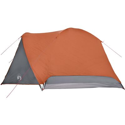 vidaXL Family Tent with Porch 6-Person Grey and Orange Waterproof