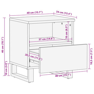 vidaXL Bedside Cabinets 2 pcs 40x33x46 cm Solid Wood Acacia