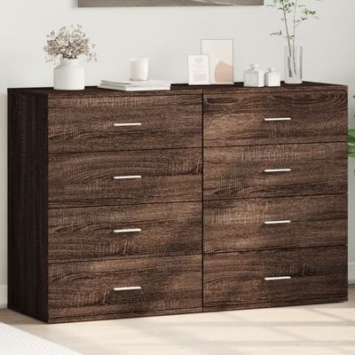 vidaXL Sideboards 2 pcs Brown Oak 60x39x80 cm Engineered Wood