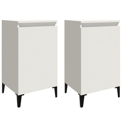 vidaXL Bedside Cabinets 2 pcs White 40x35x70 cm Engineered Wood