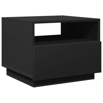 vidaXL Coffee Table with LED Lights Black 50x49x40 cm