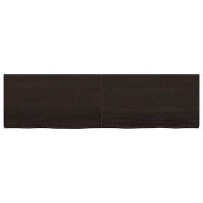 vidaXL Bathroom Countertop Dark Brown 180x50x(2-6) cm Treated Solid Wood