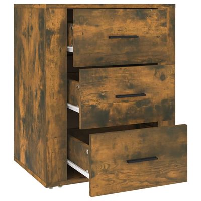 vidaXL Bedside Cabinet Smoked Oak 50x36x60 cm Engineered Wood